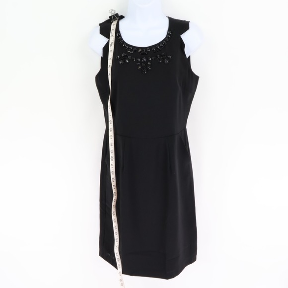 Esley Dress Womens Sz S Black 100% Polyester Beaded Pockets Lined Sleeveless NWT - Picture 3 of 9